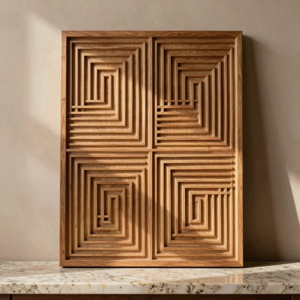 Serengeti Carved Wood Wall Relief