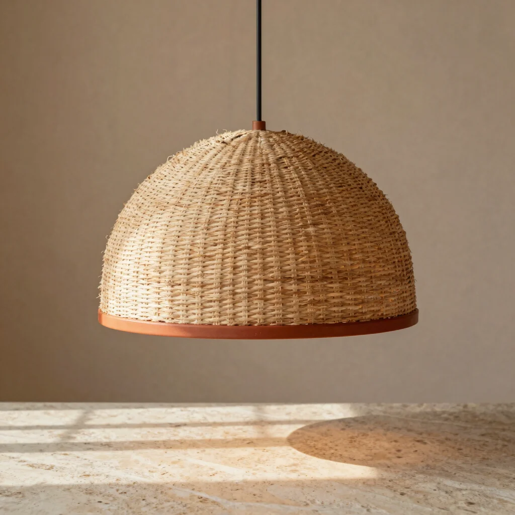 Rift Terracotta & Sisal Pendant