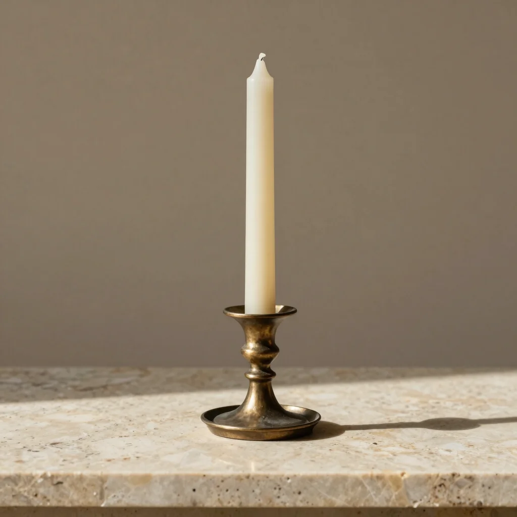Zanzi Cast Bronze Pillar Candleholder